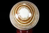 Polished, Banded Aragonite Sphere - Morocco #82279-1